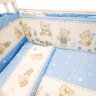 Комплект постельного белья 4х предметный "Мишка с кубиками" (голубой цвет)